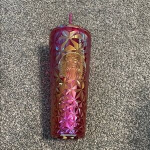 Starbucks Iridescent Pink Tumbler with Straw. New